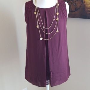 Chico chicos black label burgundy  blouse NWOT